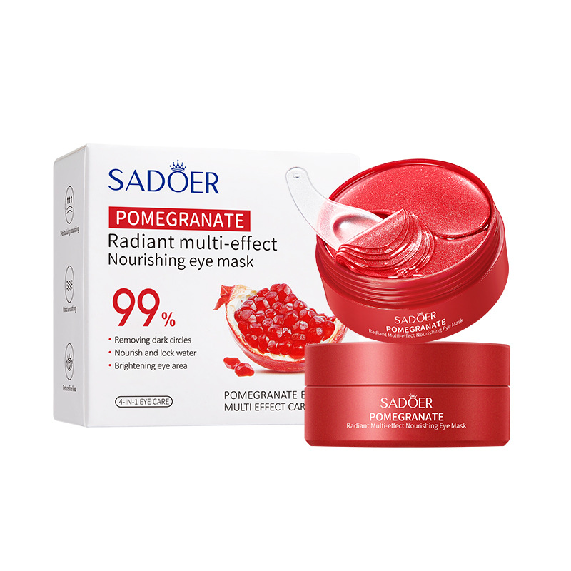 SADOER Red Pomegranate Eye Mask 60Pcs Anti Dark Circles Removal Eyes Bags Moisturizing Eye Patches Eyes Skin Care