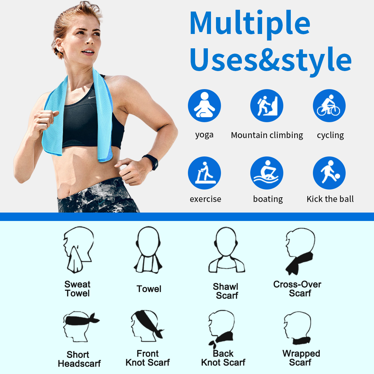 Draagbare Mini Silicagel Set Koude Handdoek Sneldrogend Ademend Koude Zweetabsorptie Sport Koelhanddoek Hardlopen Yoga Gym