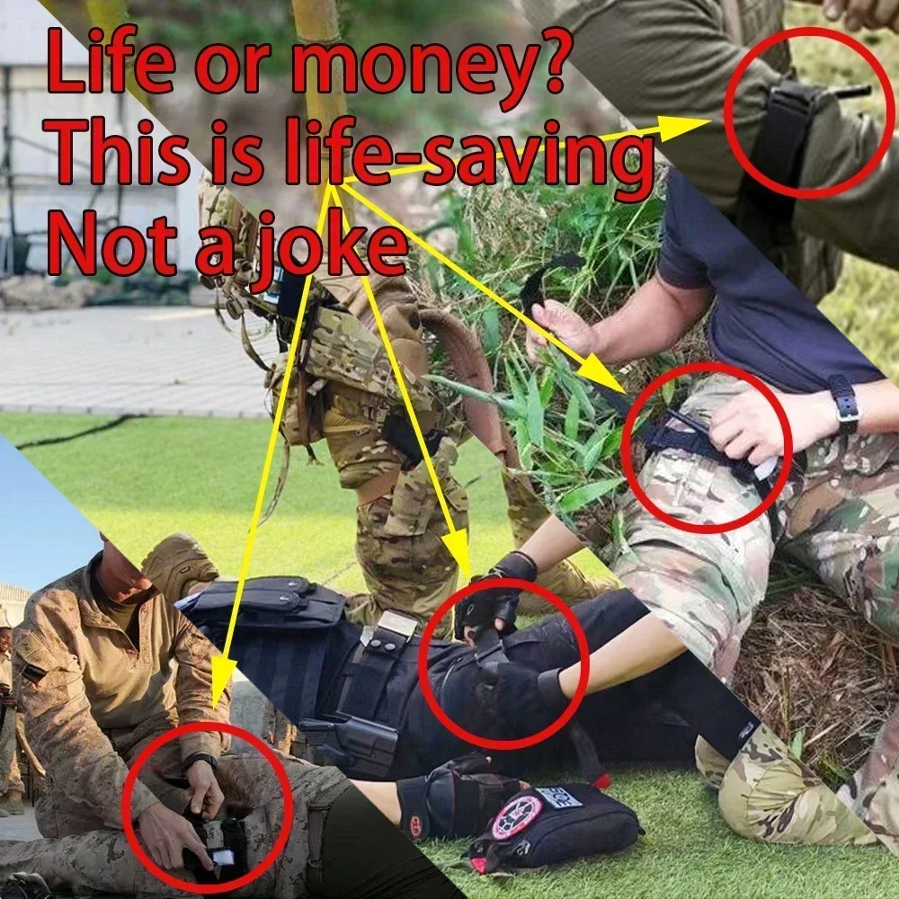 Torniquete tático de emergência, haste de alumínio, operação com uma mão, suprimentos de primeiros socorros, resgate, vida, ferramenta de sobrevivência ao ar livre