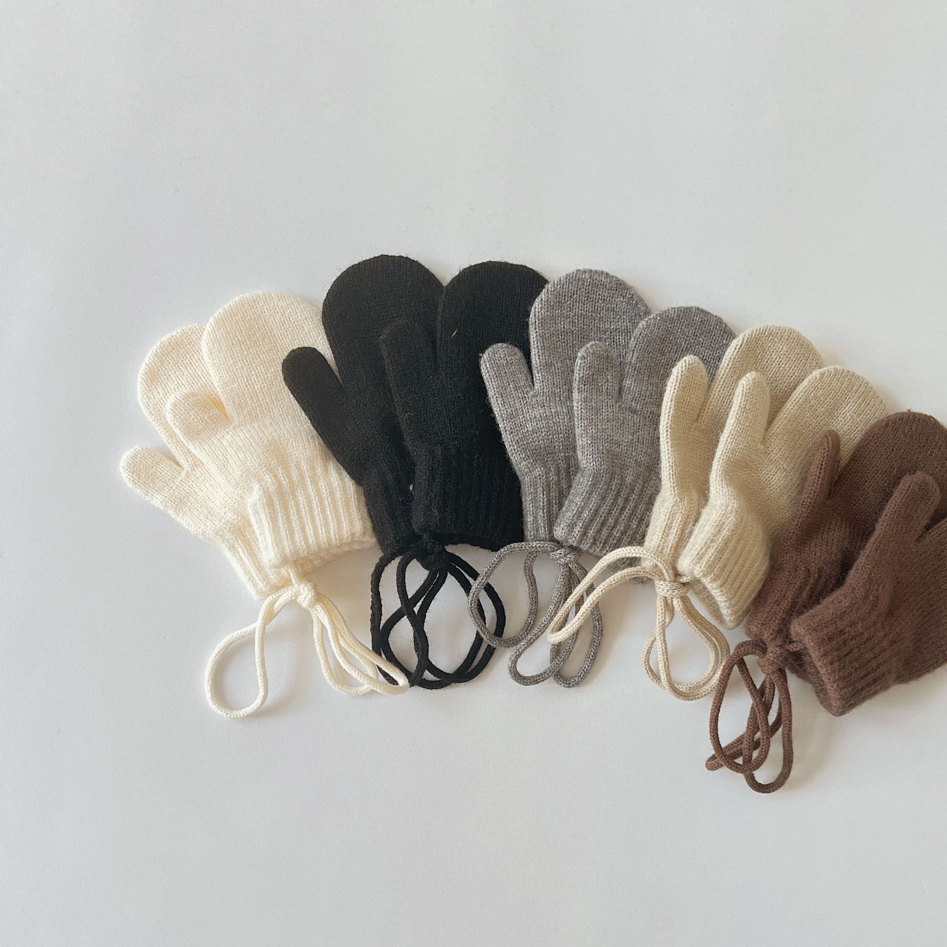 Сезонные Детские Утолщенные Вязаные Перчатки Для Мальчиков И Девочек — Теплая Морозостойкая Молния, Детская Одежда Унисекс