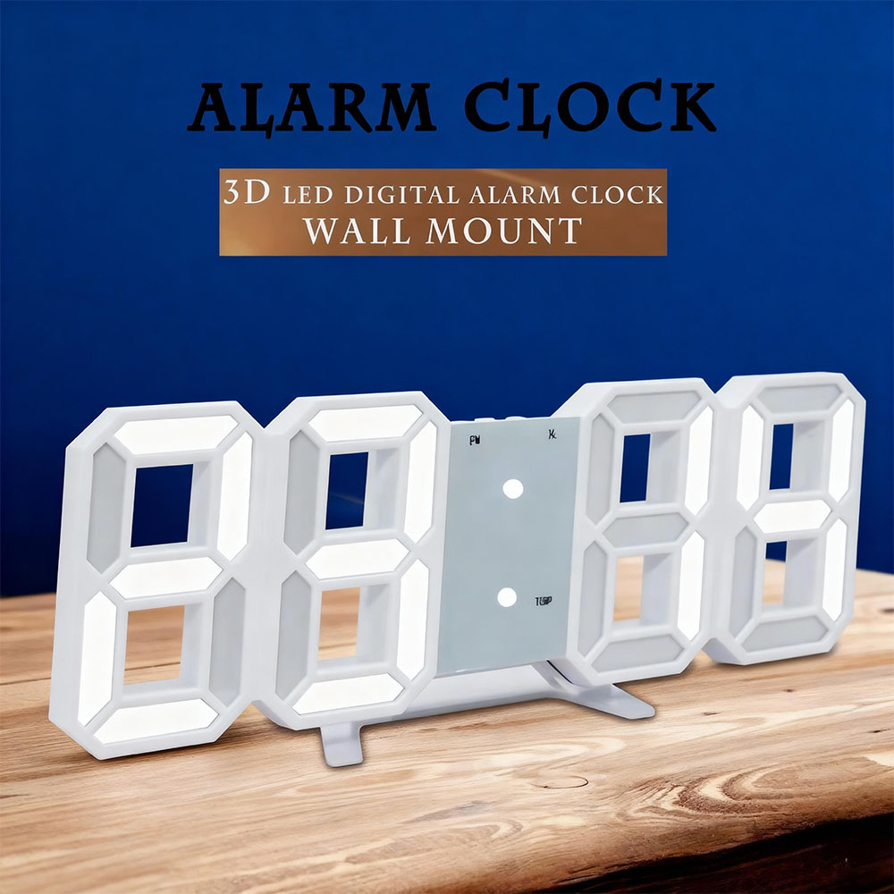 Alarm Clock Luminous Smart 3d Digital Clock Digital Wall Clock Led Electronic Temperature Clock Watch Nightlight Desktop