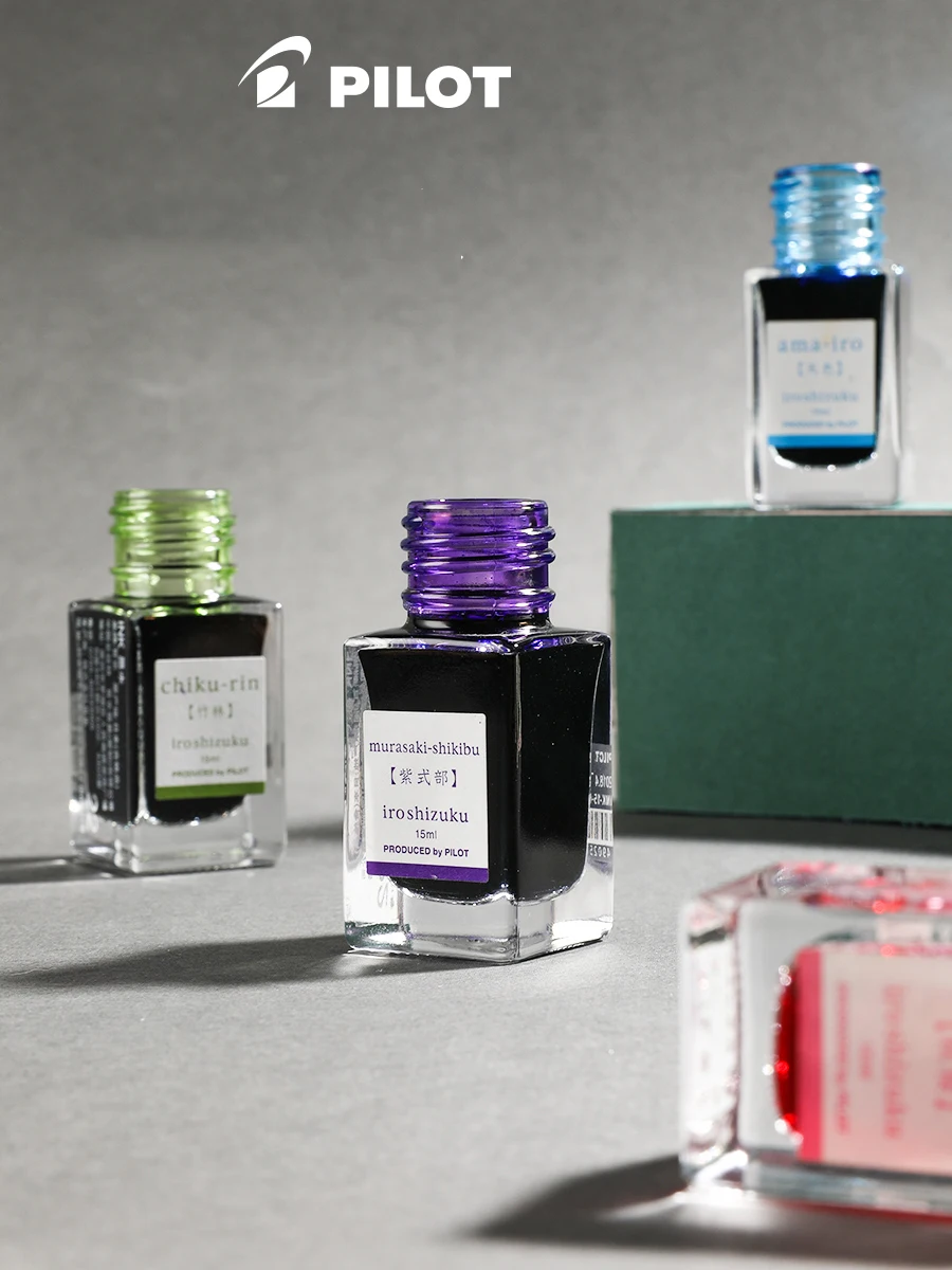 Pilot INK-15 Color Ink Gradient Iroshizuku Natural Color 24 ColorS Vial 15ML Non Carbon Color Ink Without Blocking Pen