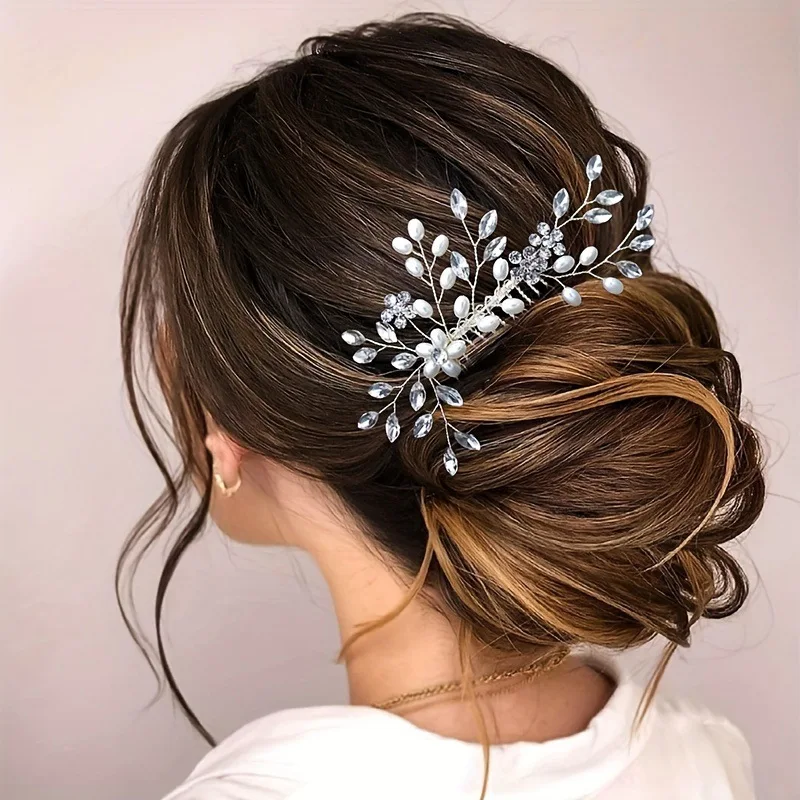 1pc copricapo da sposa pettine per capelli in cristallo di perle fatto a mano accessori per lo styling del matrimonio accessori per capelli pettine inserto moda