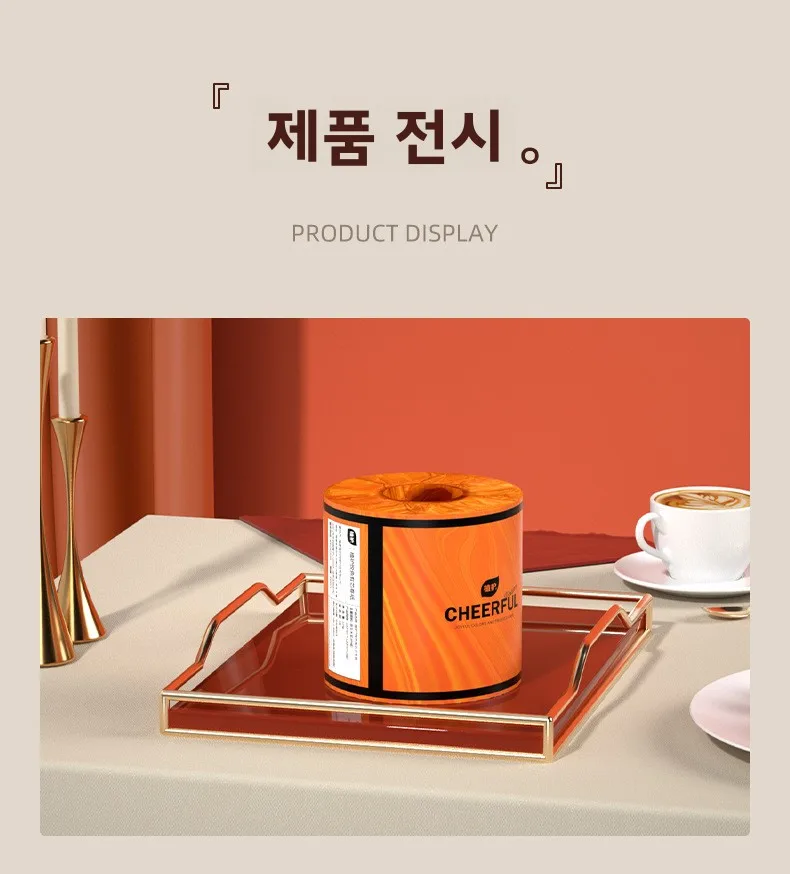 두꺼운 5겹 화장지 코어 목재 펄프 핸드 타월 화장지 27롤 25g 전체 박스 아기 및 산모용