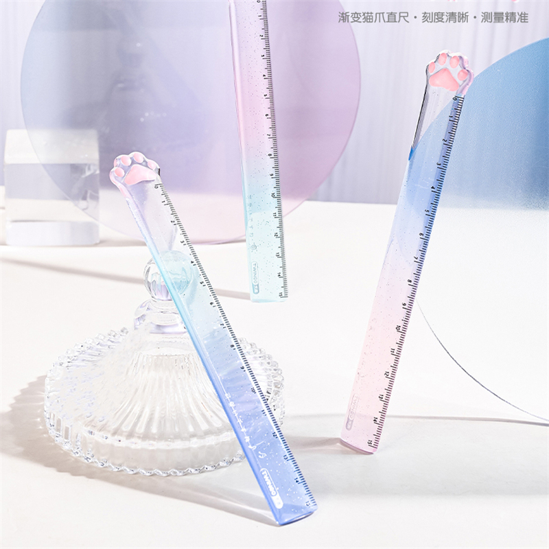 15CM Gradient Cat Claw Cute Straight Ruler Gradient Measuring Tool Korean Style School Stationery Supply Kawaii Accessories gift