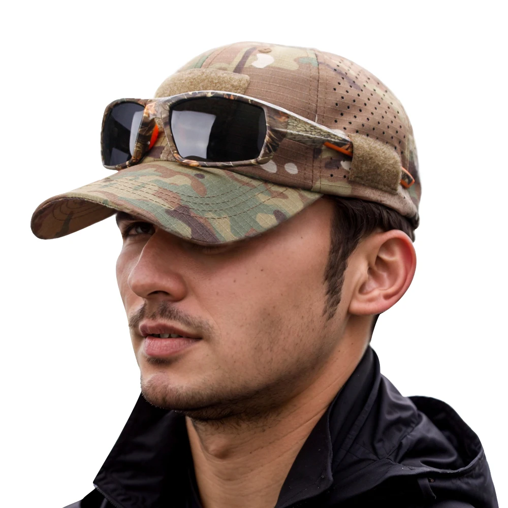 Gorra de béisbol de camuflaje para hombre, gorro protector solar transpirable, para deportes al aire libre, caza, senderismo, Camping, playa, pesca, 1/2 Uds.