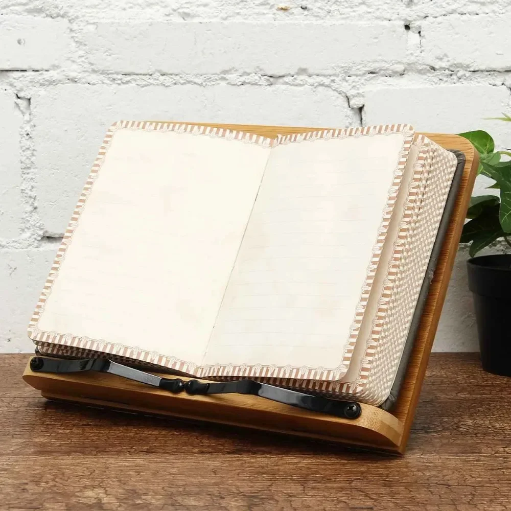 Trang Kẹp Giấy-Cuốn Sách Nấu Ăn Bàn Đọc Sách Chắc Chắn Bookstand-Sách Giáo Khoa Nhẹ Bookstand Di Động Có Thể Điều Chỉnh Giá Kẹp Sách Và Khay