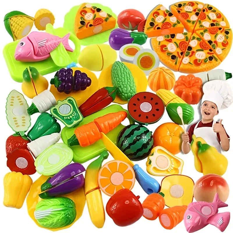 Divertenti giocattoli per tagliare verdure, frutta e verdura, set di case da gioco, sviluppo precoce delle abilità di base, come regali di festa