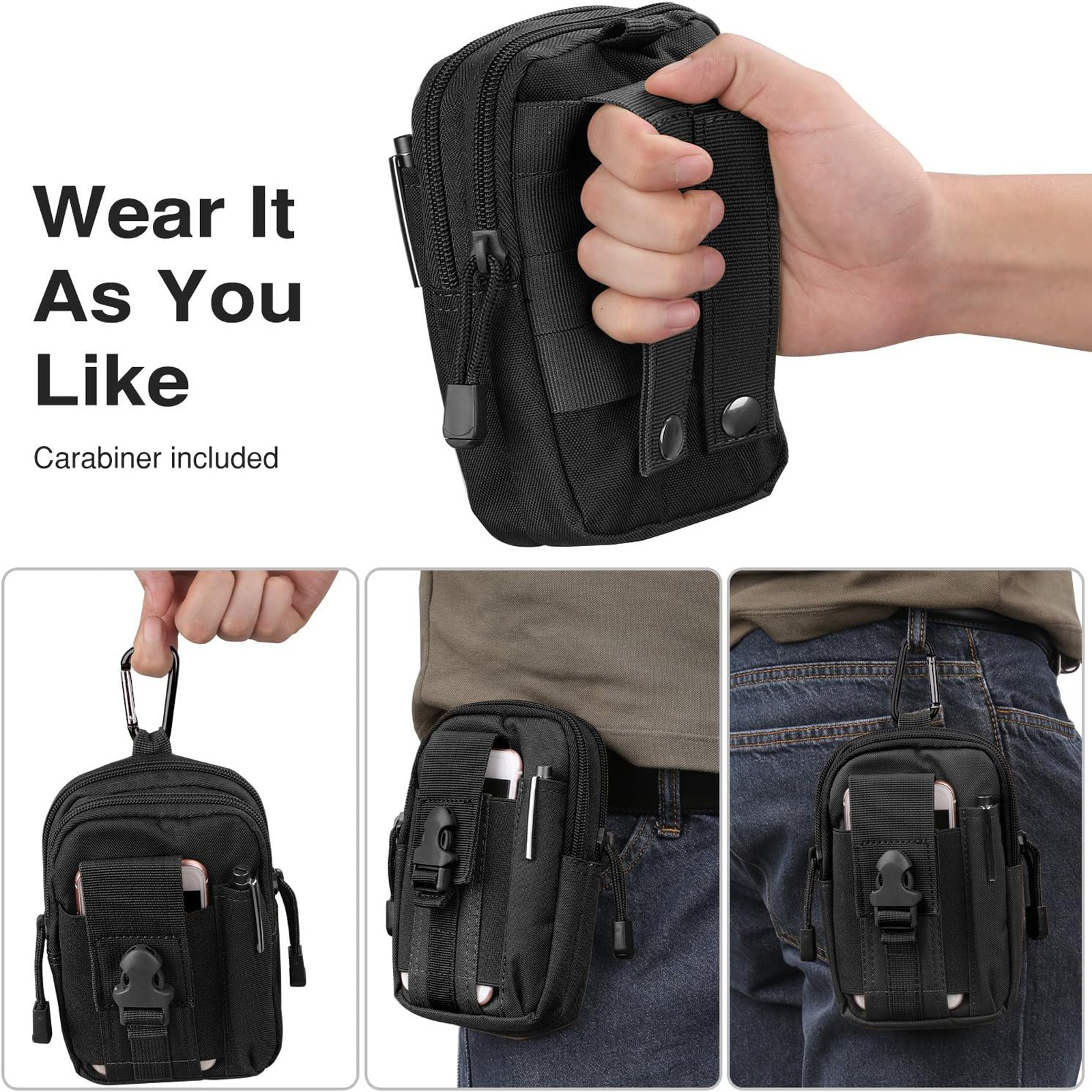 Tactical Molle Bag Fanny Pack Wallet Holster Portable Belt Bag Nylon Multifunctional Fanny Pack Outdoor Sport Hunting