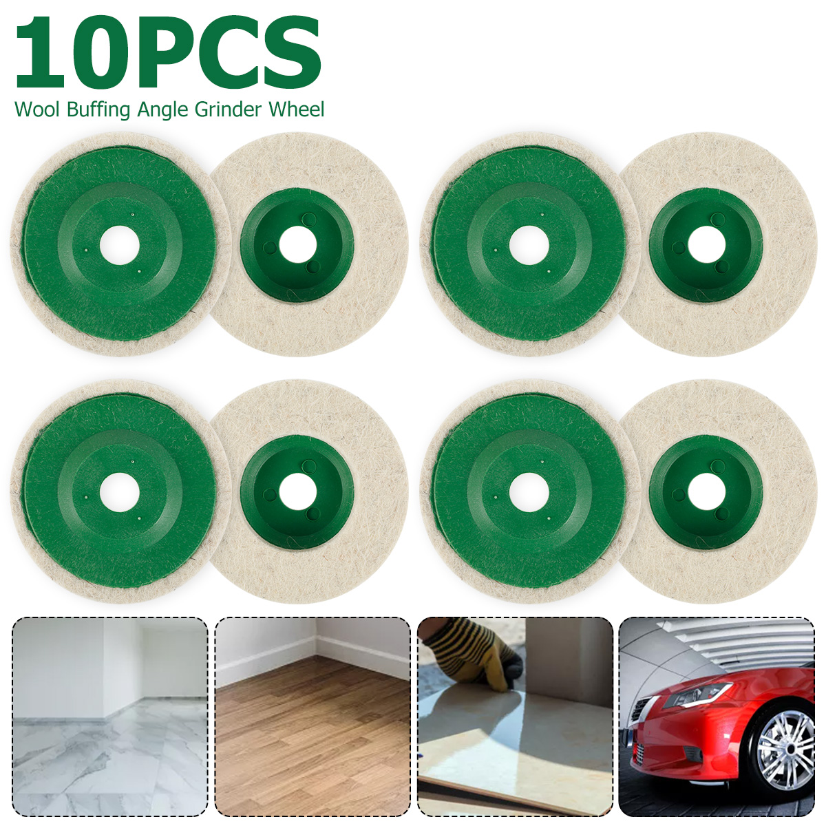 Almohadilla para pulir rueda de lana, rueda de amoladora angular, almohadilla de pulido de fieltro, accesorios para amoladora angular de disco para mantenimiento de coche, 10/20 piezas