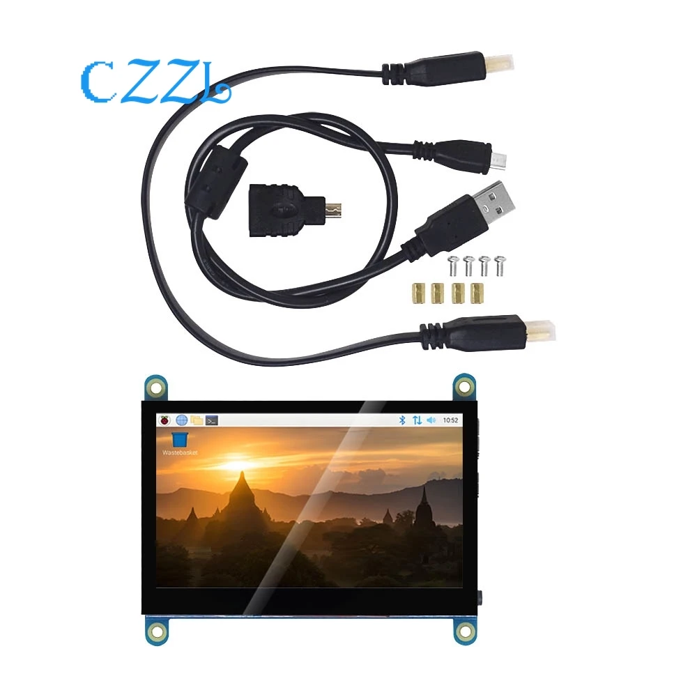 Pantalla LCD HDMI con Control táctil USB de 4,3 pulgadas, Panel de pantalla táctil capacitiva de 800x480, Monitor IPS táctil de 5 puntos para Raspberry Pi