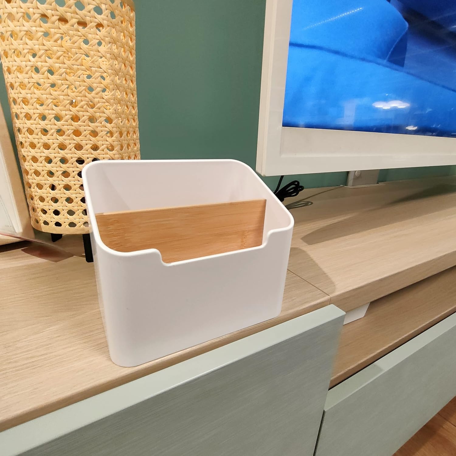 Clearance_1PC Remote Control Holder Office Desktop Storage Box Desk Storage Organizer for Pencil Pen Cosmetic Skin Care Stuff_Co