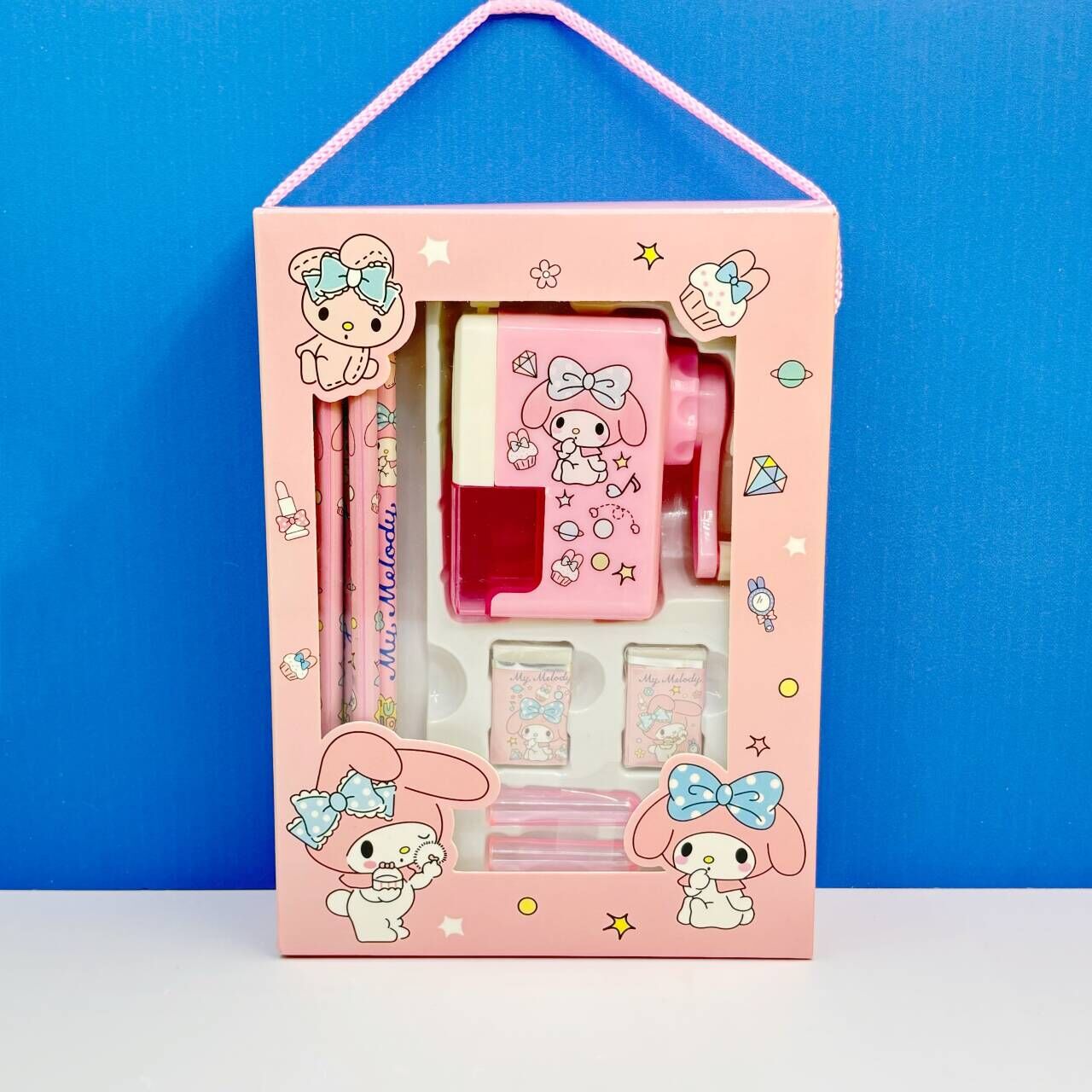 Kuromi Cinnamoroll ชุดเครื่องเขียนของขวัญกล่องการเรียนรู้เครื่องเขียน Hand Shake ดินสอ Sharpener ยางลบชุดของขวัญวันเกิดกล่อง