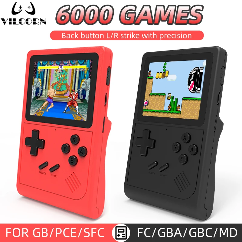 Reproductor de juegos portátil GB300, pantalla de 3,0 pulgadas, consola de videojuegos para TV, salida AV, consola de juegos Retro integrada, 8G, más de 6000 juegos