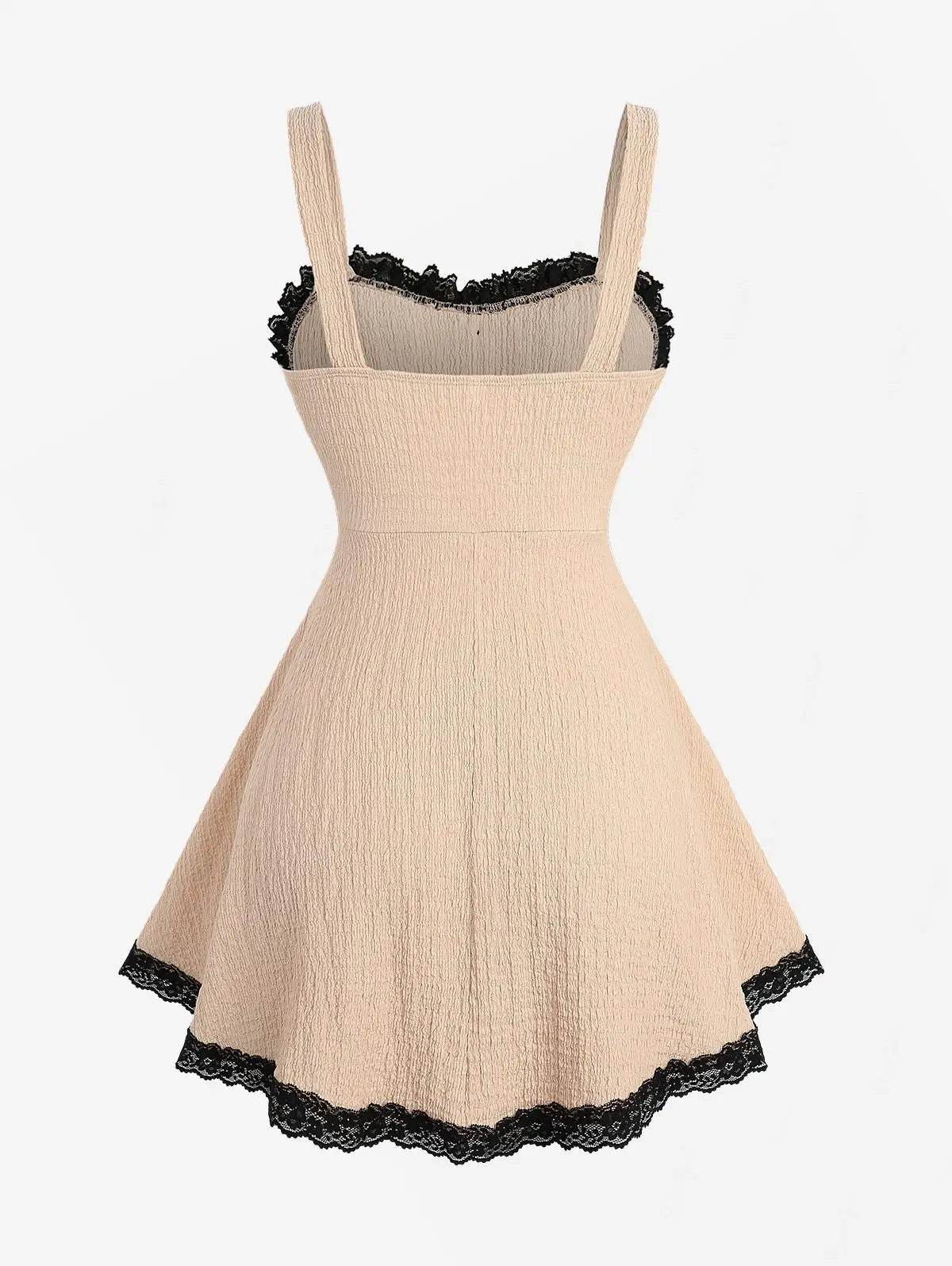 Rosegal Plus Size Damen-Tanktop mit Schleife, Spitzenbesatz, Schnürung, zweifarbig, strukturiert, Champagner-Top, neue Damen-Freizeitweste für Frühling und Sommer