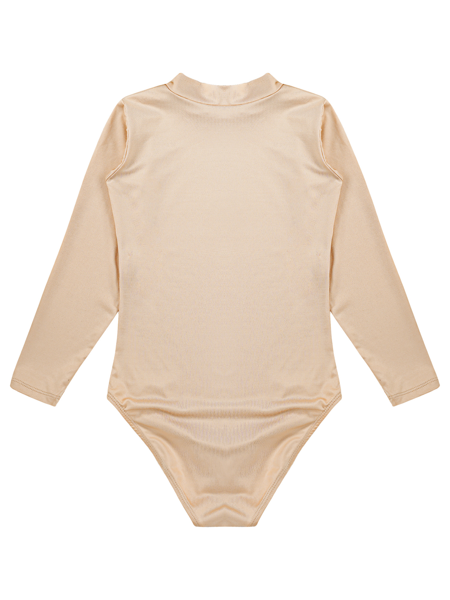 Leotardo de manga larga para niños y niñas, traje de entrenamiento de Ballet, gimnasia, cuello simulado, cuello redondo, Color sólido, Body de Yoga