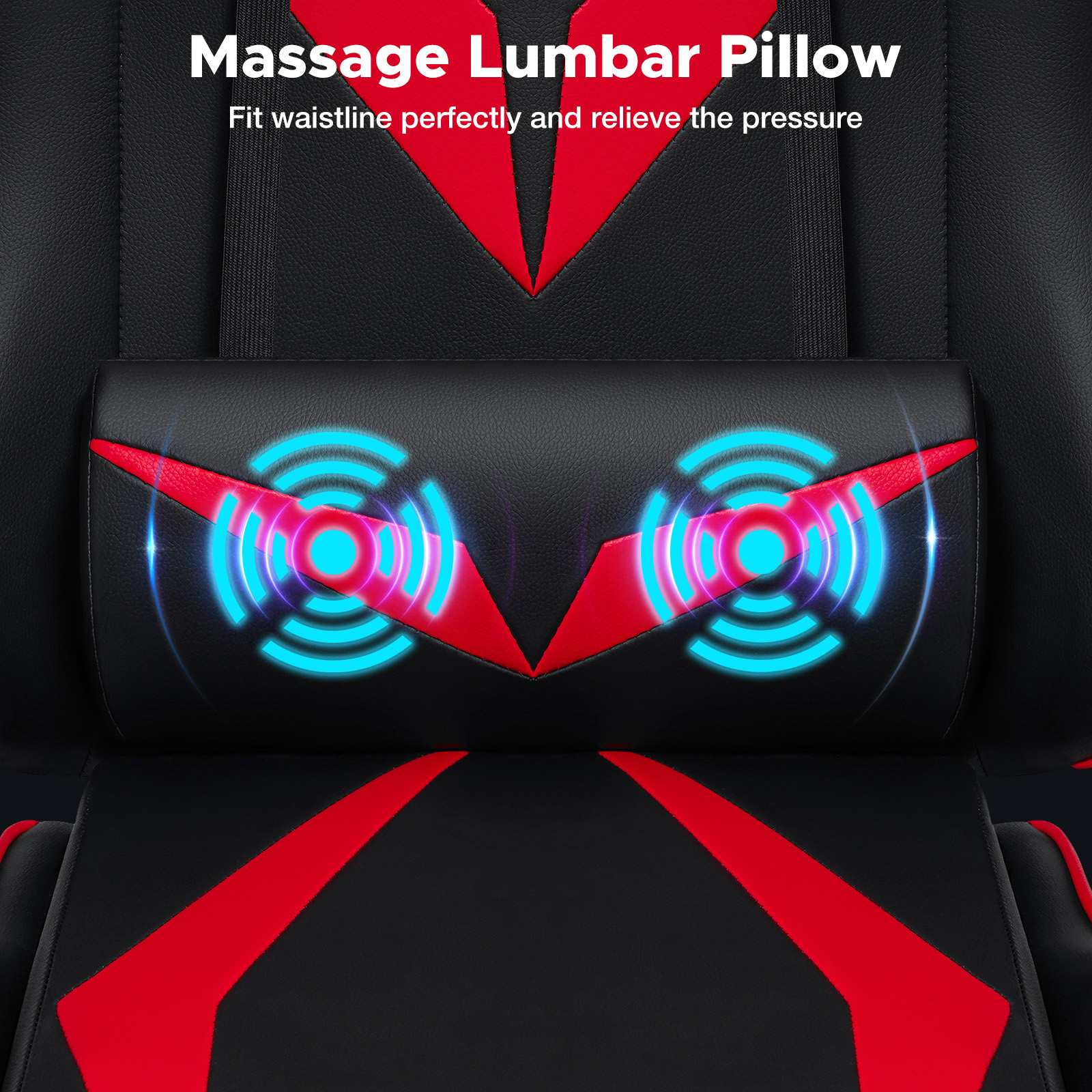 Chaise de jeu ergonomique avec massage et repose-pieds, support lombaire, dossier haut, chaise de jeu E-Sports