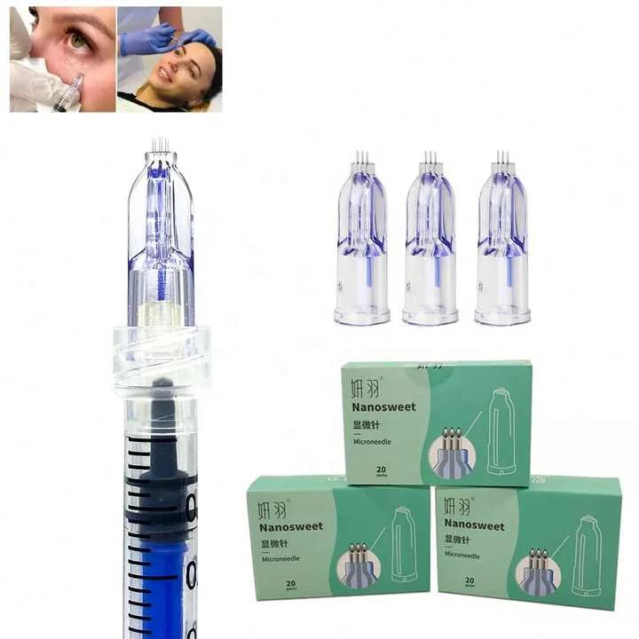 Nano Soft Microneedle 3pins  0.6/1.0/1.2/1.5 Care Sterile Single Packaged Crystal Multi needle