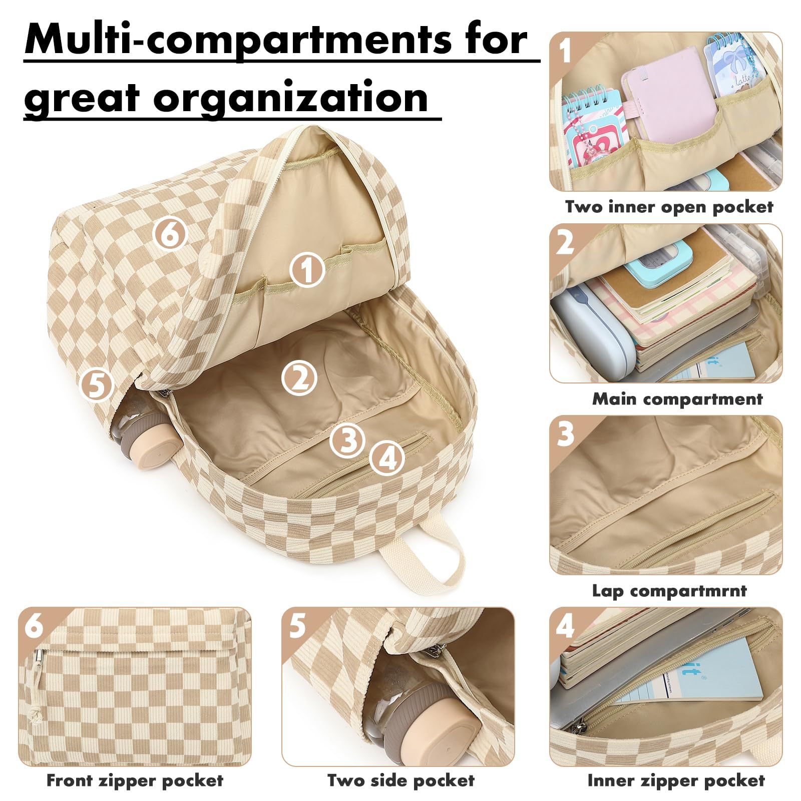 코듀로이 3Pecs/청소년을위한 학교 가방 세트 대학 스타일 배낭 여성 소녀 솔리드 컬러 여성 배낭 학생 Schoolbags