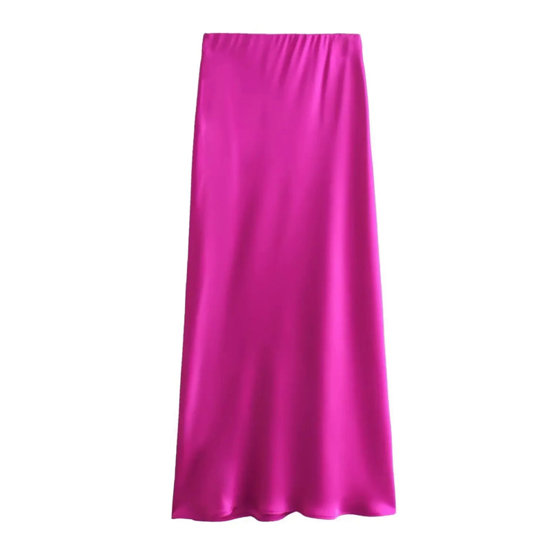 ASDS zomer nieuwe chique mode multi kleur satijn textuur slim fit trekkoord midi jurk retro elastische taille DAMES jurk Mujer