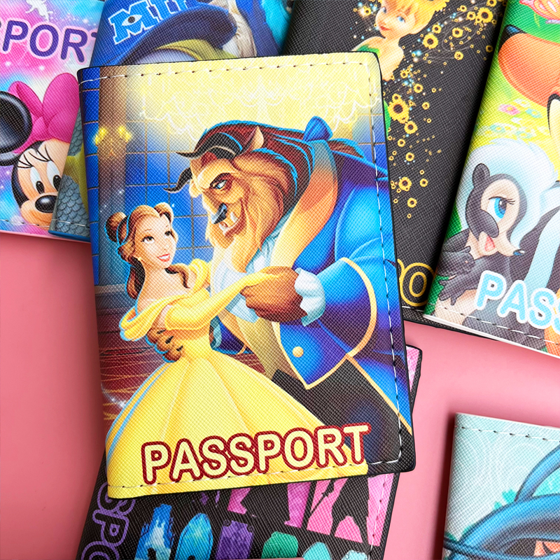 Disney capa de passaporte dos desenhos animados impressão meninas meninos id titular do cartão de couro do plutônio viagem bilhete passaporte caso adorável titular do passaporte