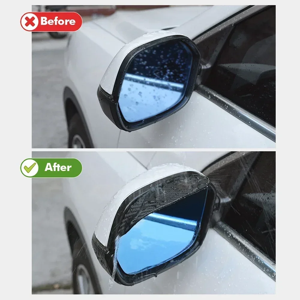 2PCS Auto Rückspiegel Regen Augenbraue Carbon Faser Regen Schild Sonnenschutz Klare Vision Schutz für Auto Spiegel Zubehör