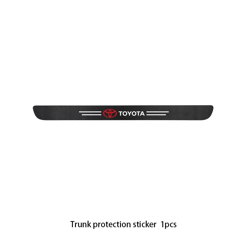Pegatinas protectoras de alféizar de fibra de carbono para puerta con logotipo de coche, para Toyota Yaris Corolla Auris Rav4 landCruiser vios LEVIN camry prado C-HR