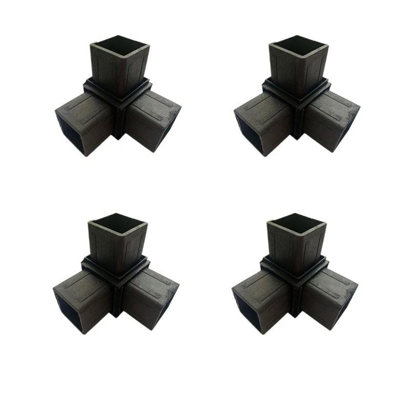 4/8PCS 40X40 Square Tube Three-way Connector Plastic  Tube Stainless Steel Alloy Square Cargo Connection Guardrail Accessories