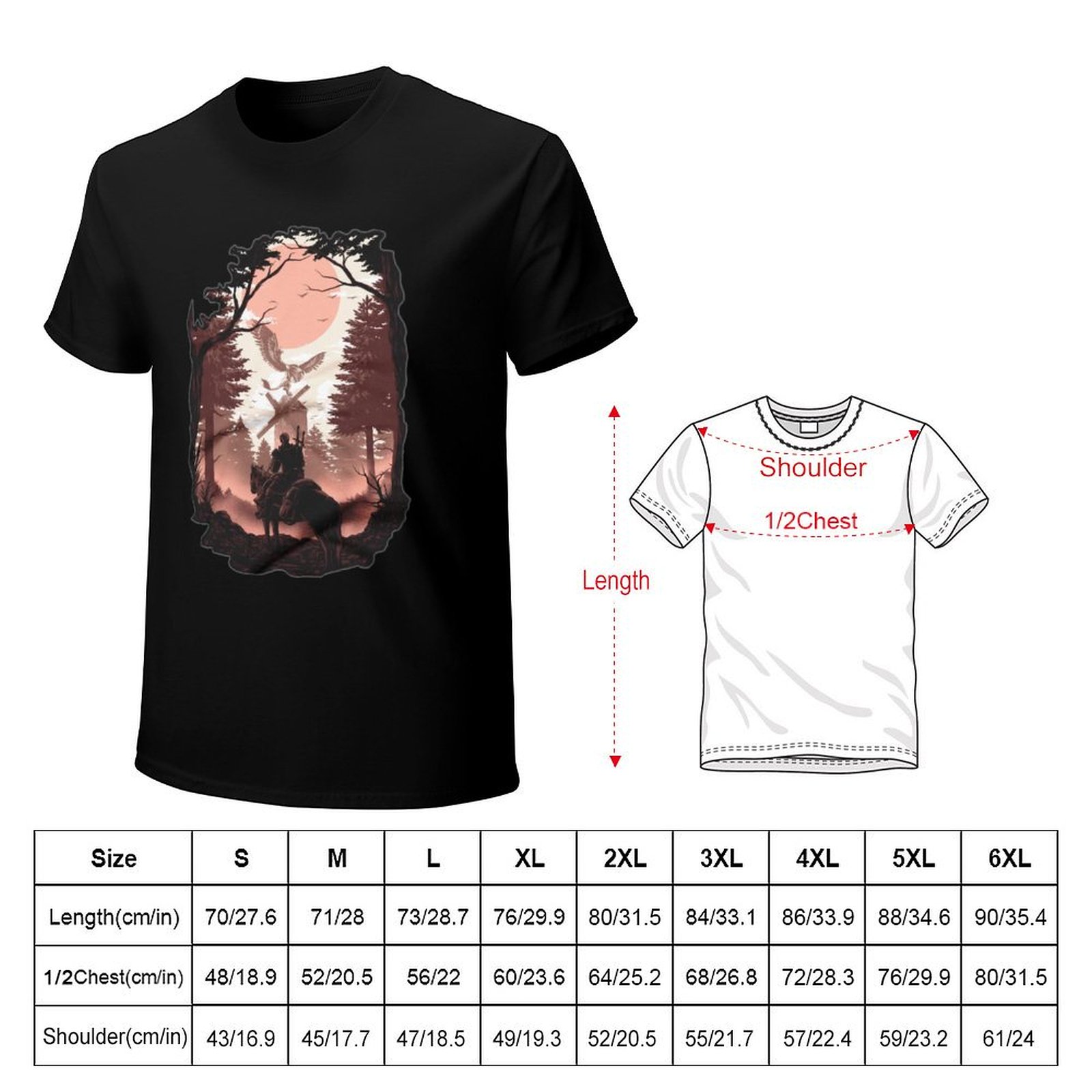 Kisah Witcher, Wild Hunt T-Shirt.png T-Shirt