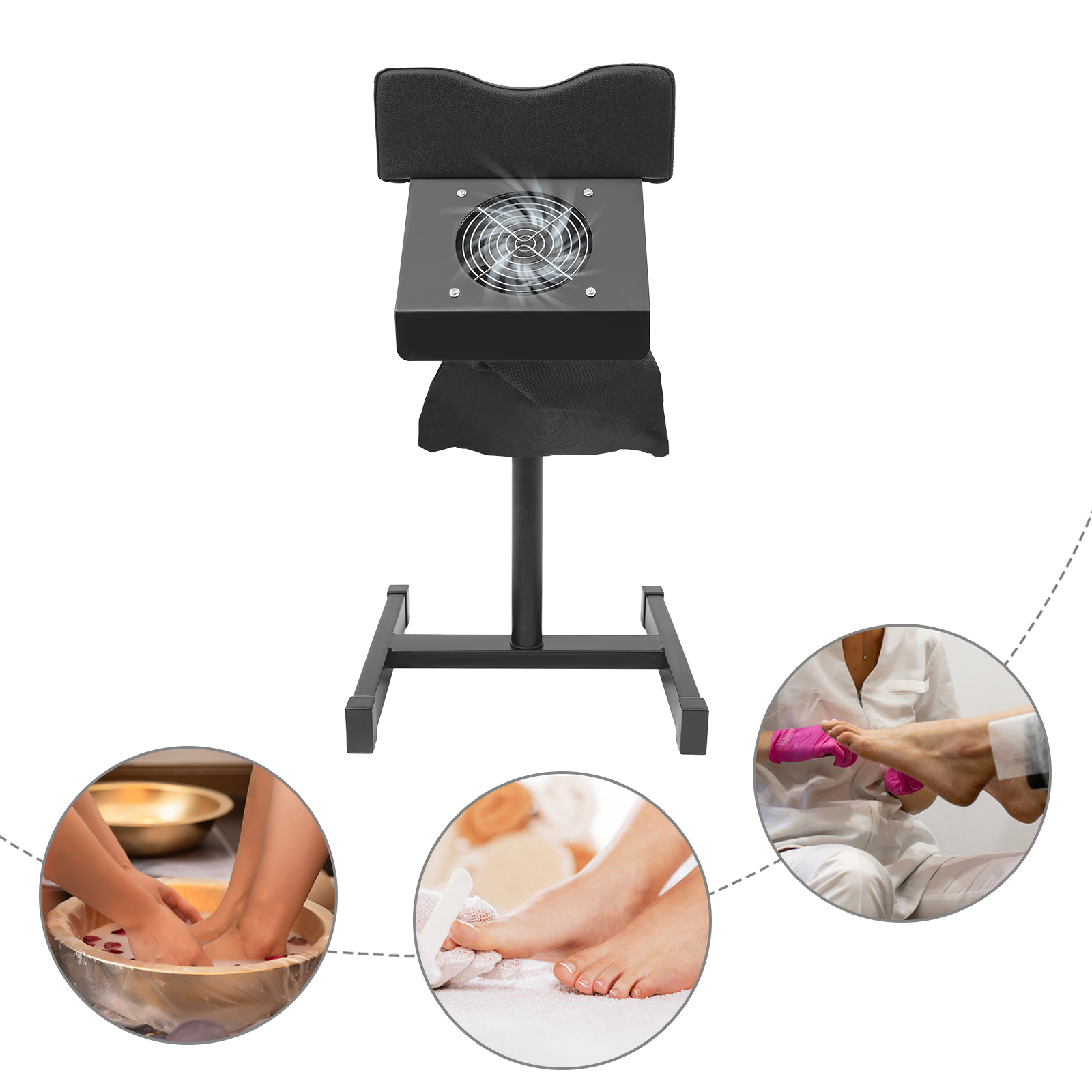 Silla de pedicura Silla de uñas Silla de masaje de spa de pies ajustable para salones Spa Hogar