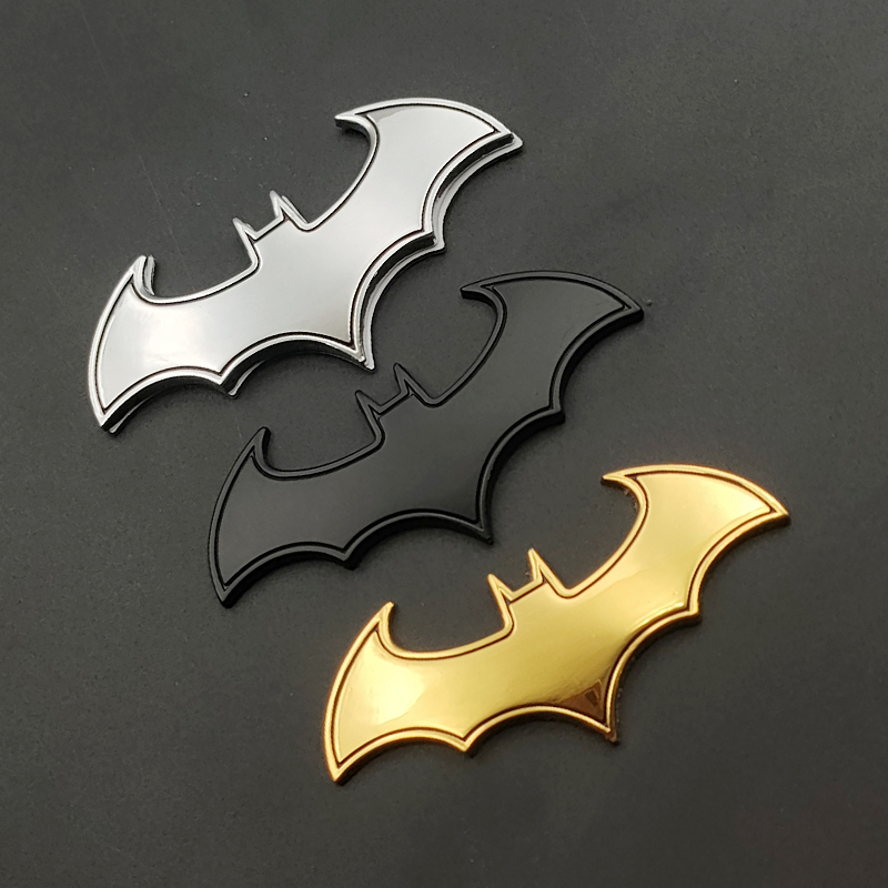 3d metal ouro cromo preto morcego adesivo carro corpo emblema fender emblema logotipo decalque auto estilo do carro acessórios de decoração da motocicleta