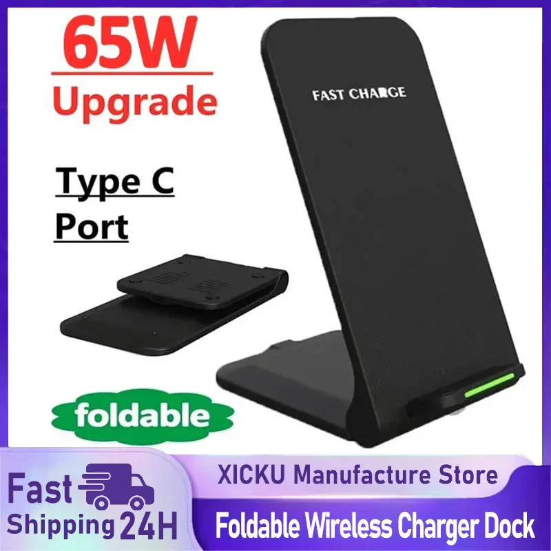 Suporte de carregador sem fio 30W para iPhone 16 15 14 13 12 Pro Samsung Xiaomi Carregadores de telefone Estação doca de carregamento rápido por indução