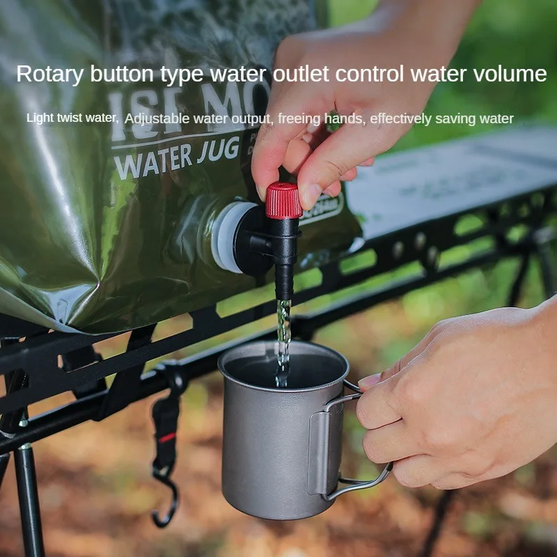 7.5L Folding Water Bucket Freezable Portable Water Canteen with Spigot Water Storage Bag Odorless for Camping Hiking