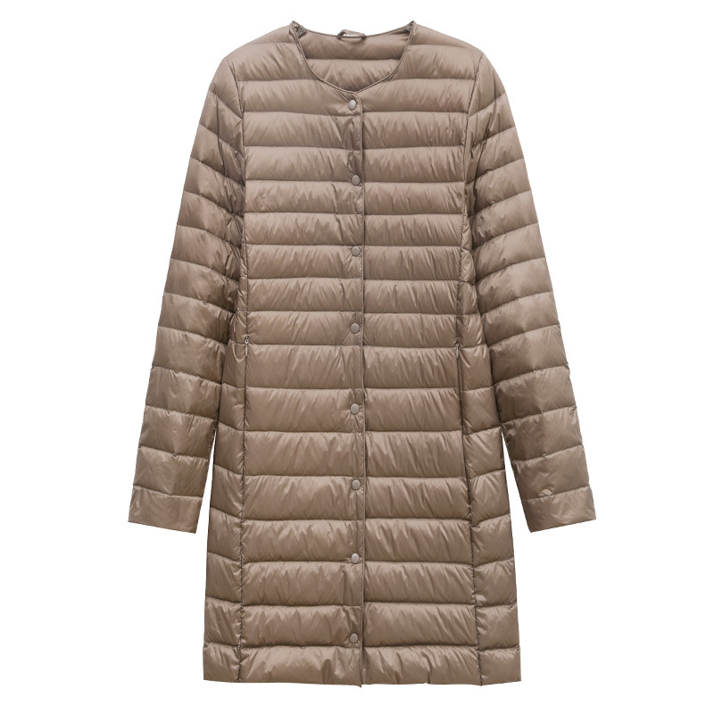 Long Duck Down Jackets Women Ultra Light Coat WinterCasual Slim Black Thin Autumn Parkas ED2071