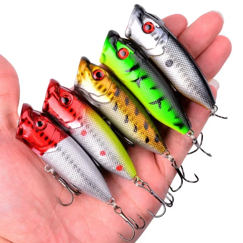 1 pçs 7cm 12g popper isca de pesca dura artificial topwater com 2 ganchos agudos iscas de pesca da carpa wobbler crankbait pesca