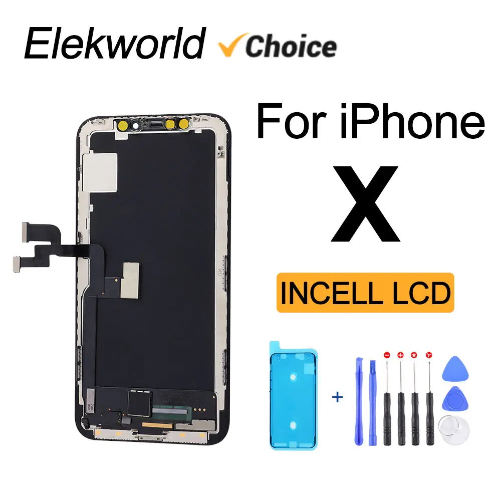 Elekworld Best Choice incell LCD สําหรับ iPhone X จอแสดงผล 3D Touch Digitizer Assembly ไม่มี Dead Pixel เปลี่ยน