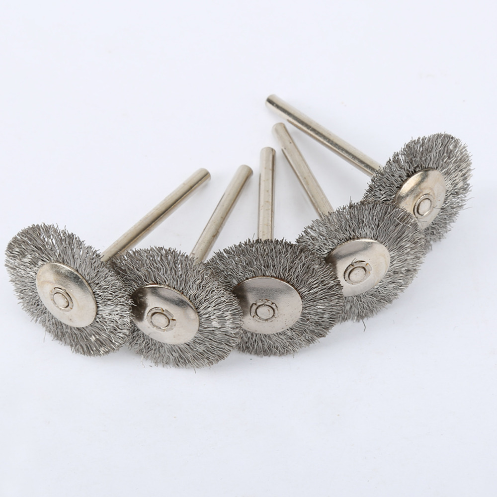 5Pcs 25mm Stainless Steel/copper Wire Wheel Brushes for Dremel Accessories Polishing Brush for Mini Drill Grinder Rotary Tools