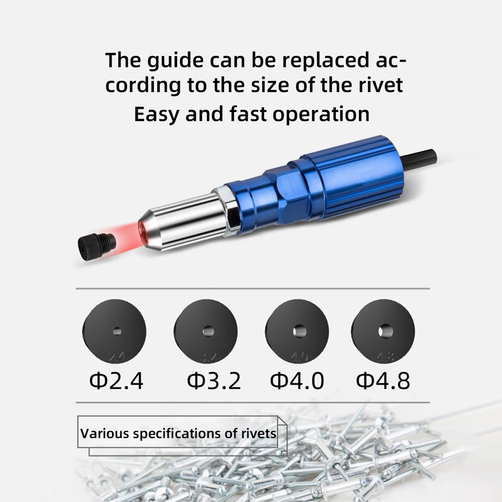 ไฟฟ้า Rivet Nut Gun Riveting เครื่องมือไร้สาย Riveting สว่านอะแดปเตอร์ใส่ Nut เครื่องมือมัลติฟังก์ชั่เล็บปืน Auto Rivet
