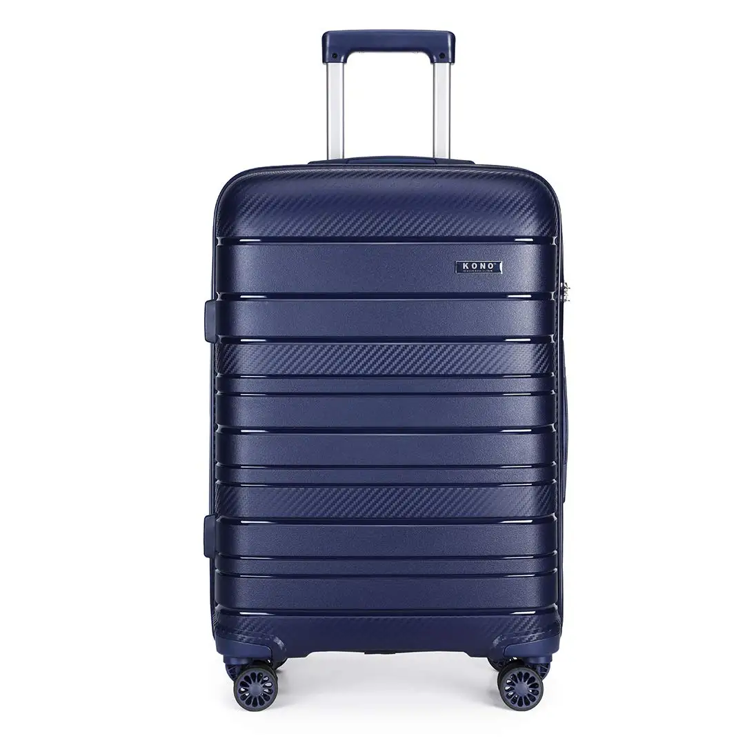 KONO Polypropylen Hartschalen Koffer mit TSA-Schloss, YKK Reißverschluss, Leichter 76x49x30cm Trolley Koffer mit Zwillingsrollen