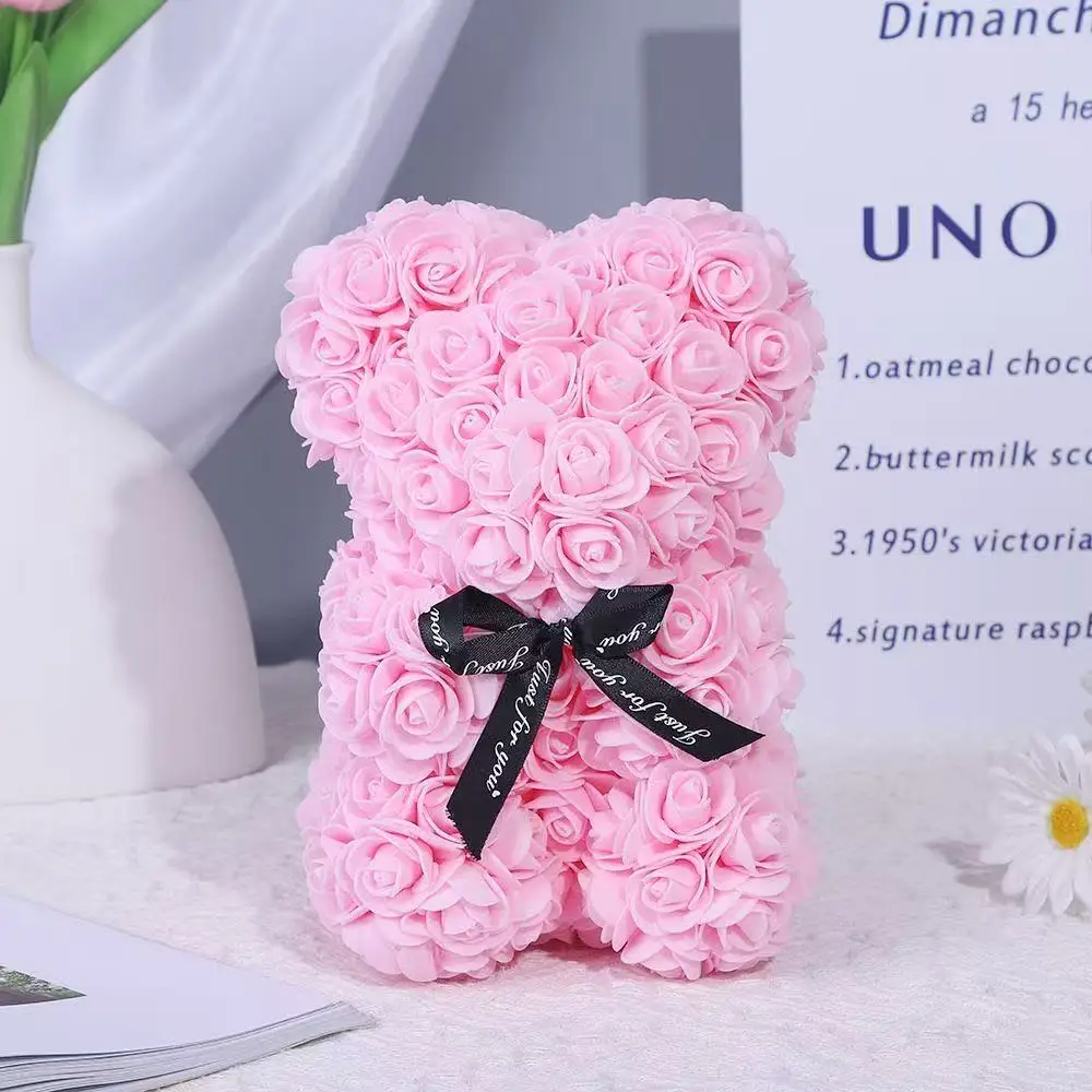 ตุ๊กตาหมี ของขวัญวันวาเลนไทน์ สร้างสรรค์ ของขวัญหมีกุหลาบ ดอกไม้ PE โรแมนติก โฟมหมี ของขวัญตกแต่งคริสต์มาส วันแม่