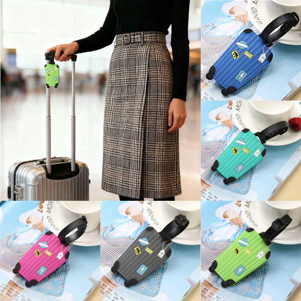 Silicone Luggage Tag Travel Trolley Case Identification Label Three-Dimensional Pattern Backpack Signature Information.-A-DH