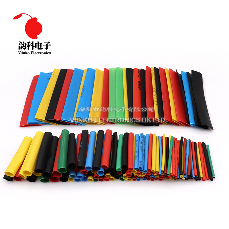 164 stücke Thermoresistant Schrumpf Schlauch Kit 2:1 Schrumpfen Schläuche Sortiert Pack Draht Kabel Verpackung Isolierung Sleeving
