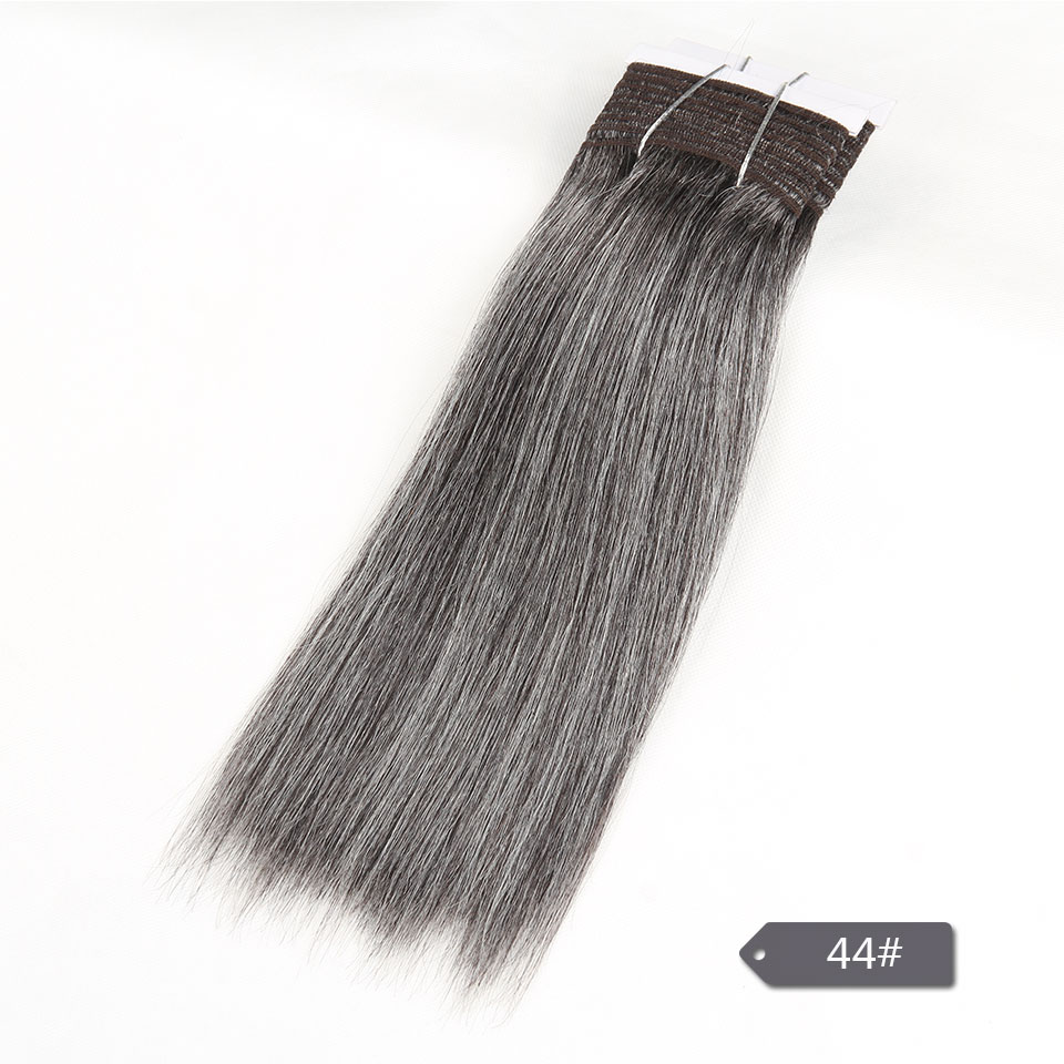 Elegante Yaki Brasileño Recto Blanco Gris 51 #   Paquetes de cabello de colores # 44 # 34 # 280 para extensión de cabello humano Remy negro
