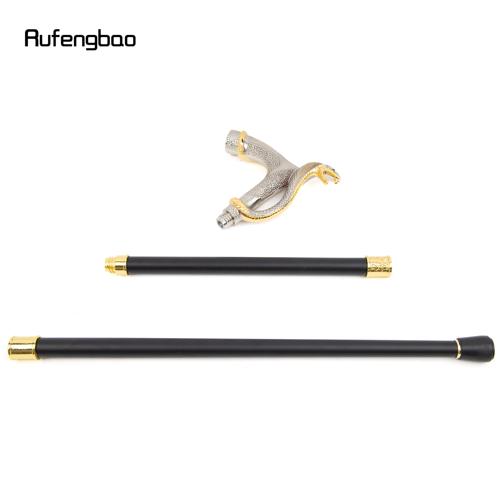 Branco dourado cobra cabeça moda bengala decorativa bengala cospaly vintage elegante bengala crosier 93cm