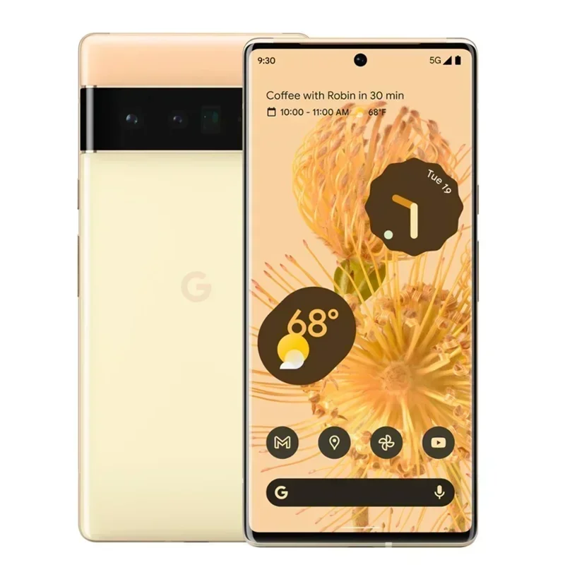 Google Pixel 6 Pro teléfono móvil 128GB/256 ROM 12GB RAM móvil 6,71 "Smartphone Triple 50MP, 48MP y 12MP NFC + funda/Protector de pantalla