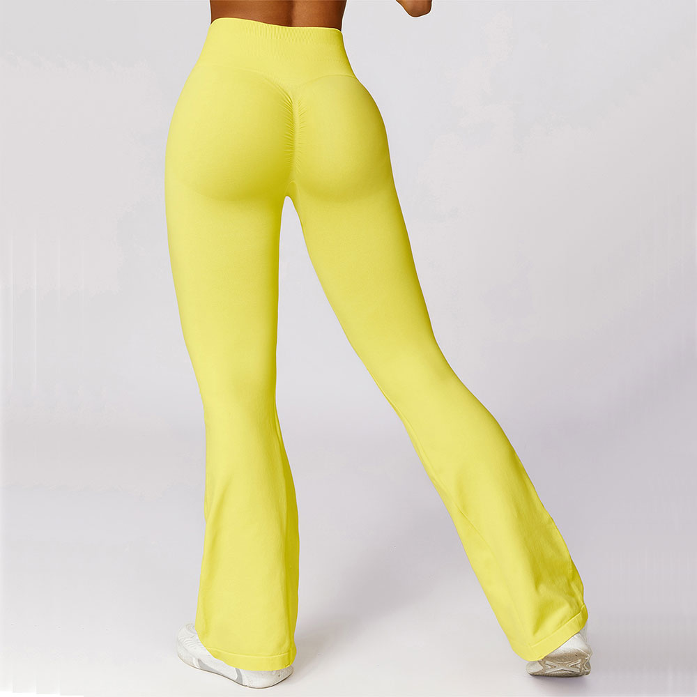 Mallas acampanadas sin costuras para mujer, pantalones de Yoga de cintura alta, pantalones de pierna ancha, entrenamiento de gimnasio, pantalones deportivos acampanados para baile