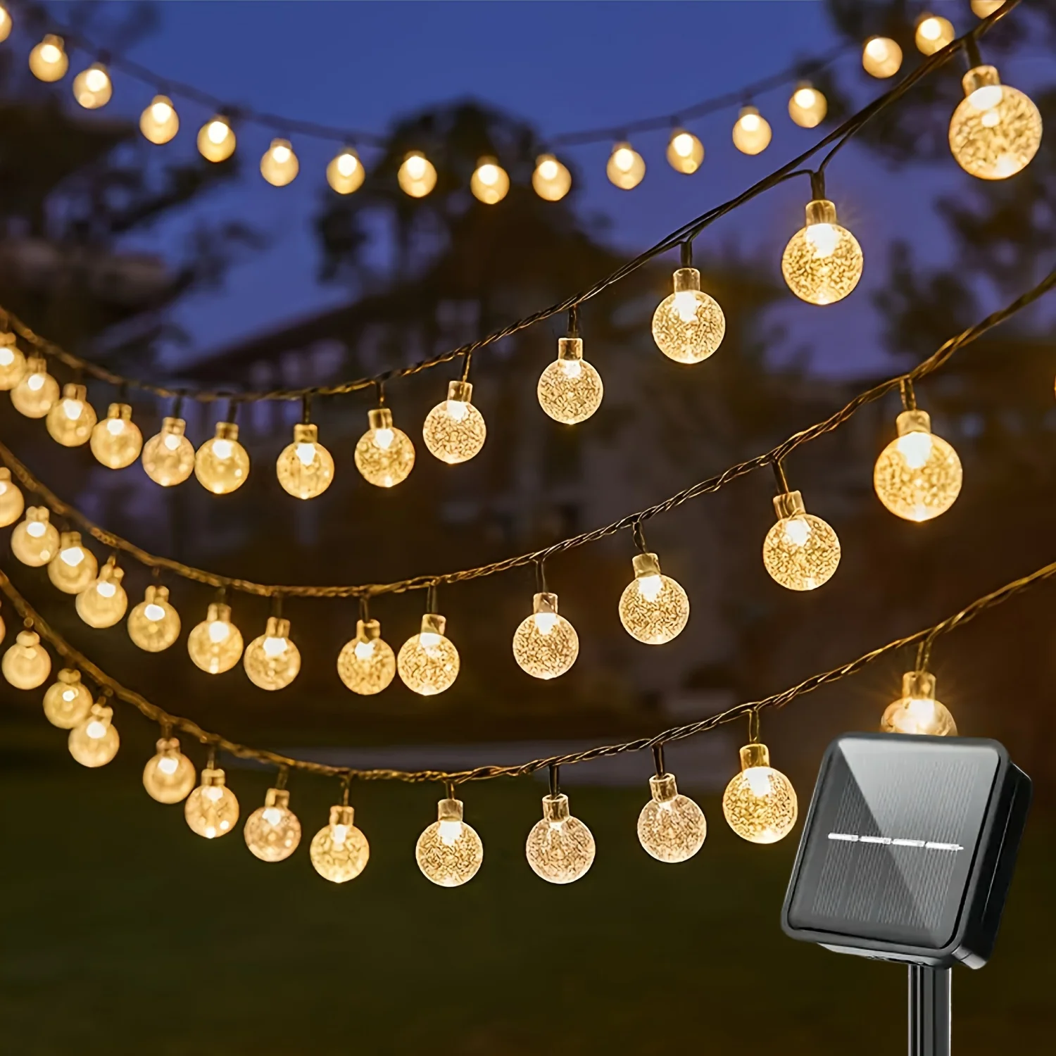 Luce solare a bolle da 20 LED, luce decorativa impermeabile da giardino, Natale, matrimonio, compleanno, decorazione prato/terraccio