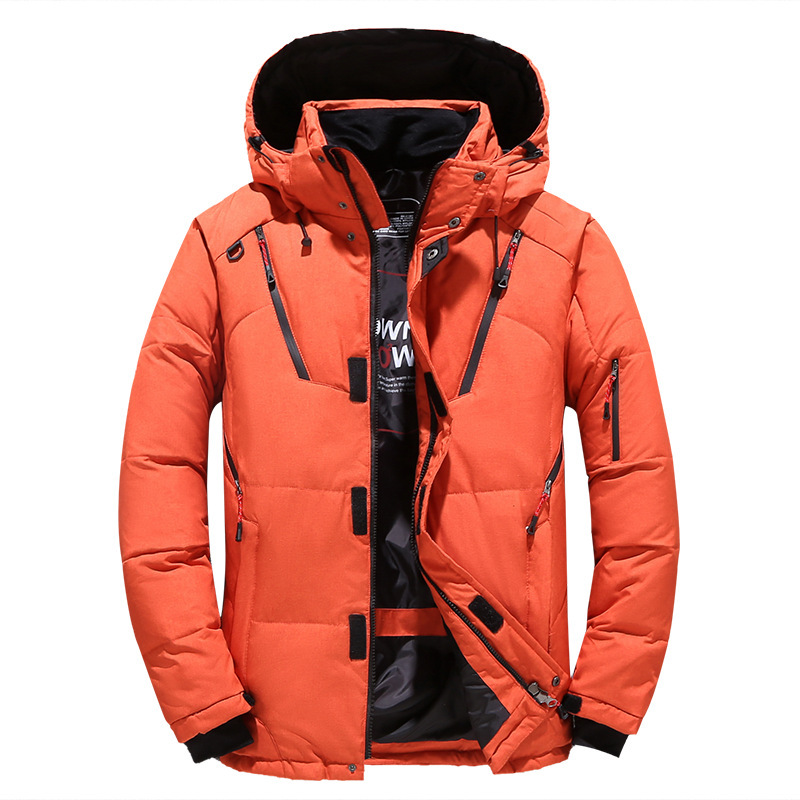 Camiseta nueva de invierno para hombre, Parka de plumón de pato blanco, abrigo informal de plumas de ganso para hombre, chaquetas impermeables gruesas y cálidas con capucha, 2025