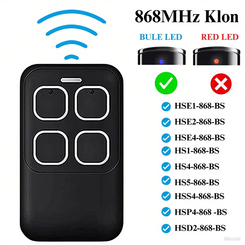2025 New Wholesale for BS BiSecur 868MHz Garage Door / Gate Remote Control BS BiSecur HSE4 HSE2 HSE5 HSE1 HS1 HS4 HS5 HSP4 HSD2