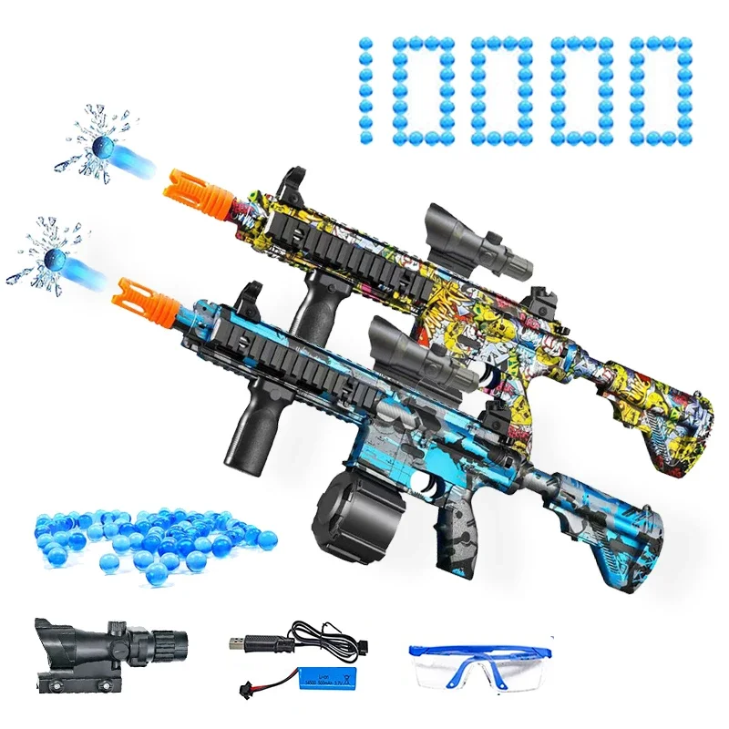 Pistola Blaster de bomba de agua M416, Rifle de aire de Graffiti eléctrico, armas de juguete de Paintball, pistola neumática para disparar, juguete para adultos y niños